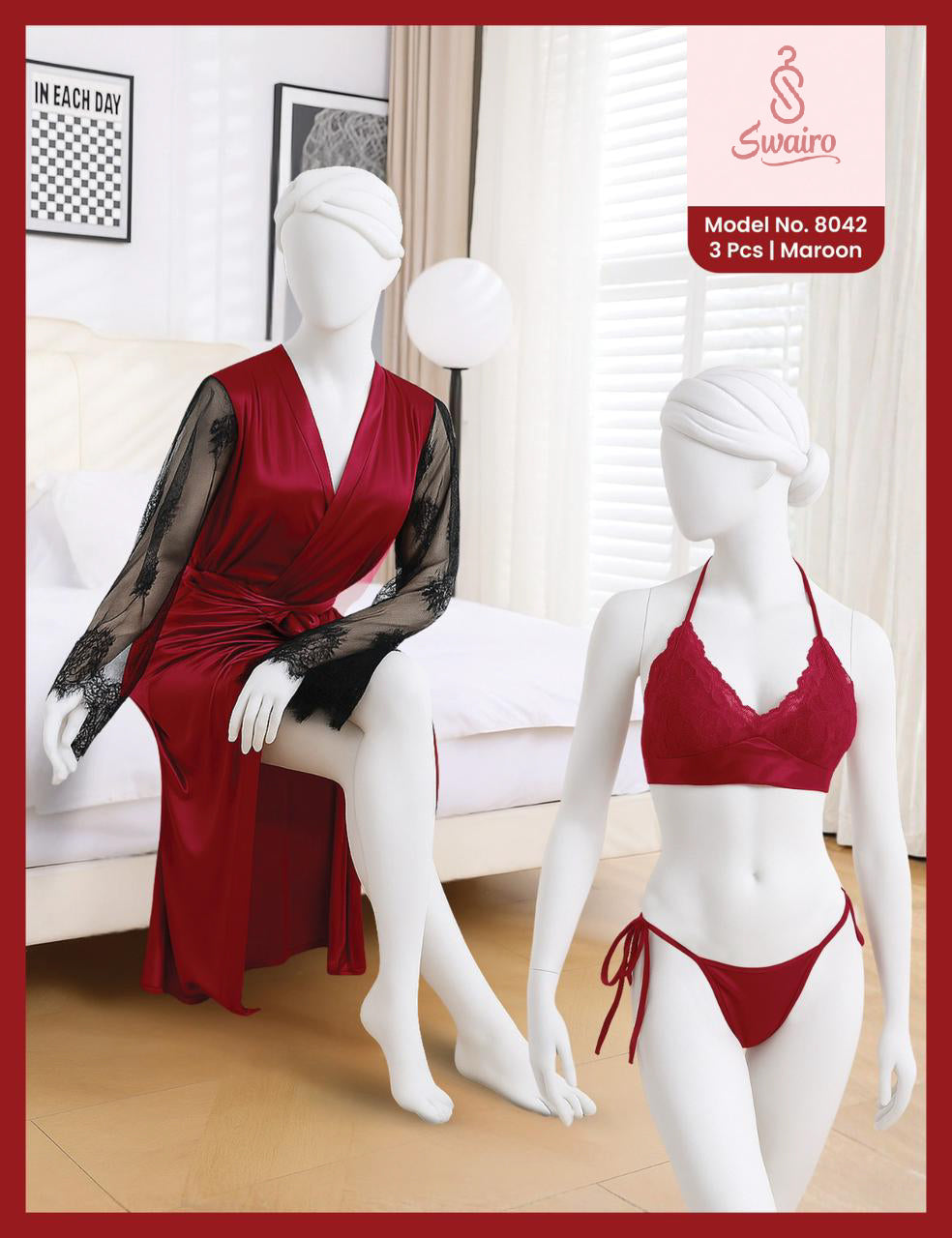 Two Heart Night wear 2 Pcs