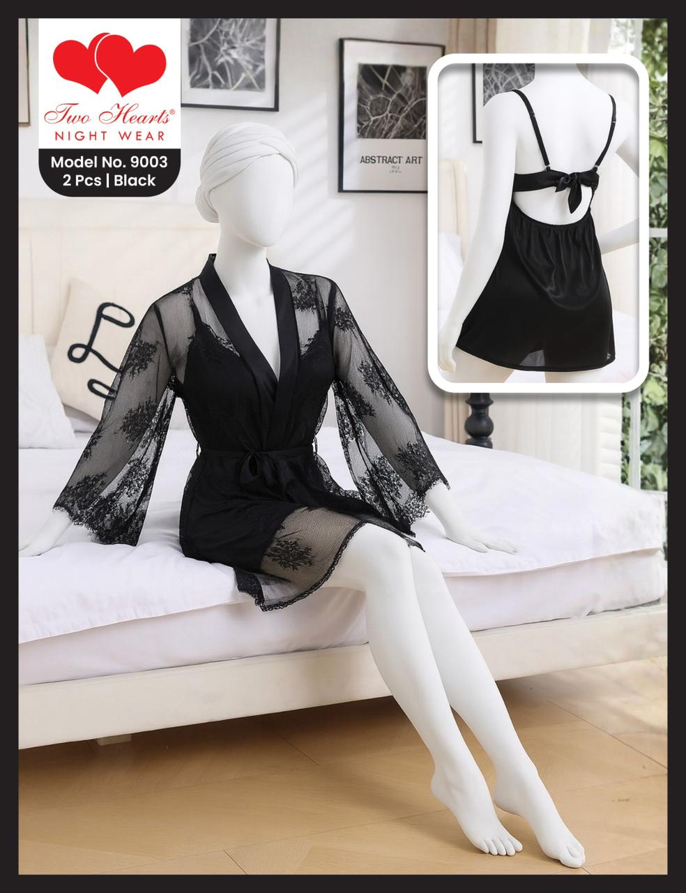Two Heart Night wear 2 Pcs