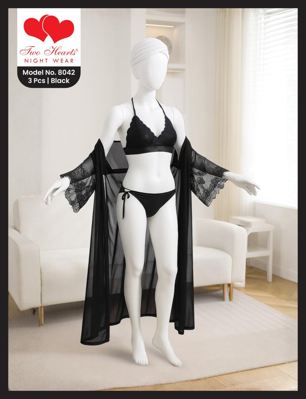 Two Heart Night wear 2 Pcs